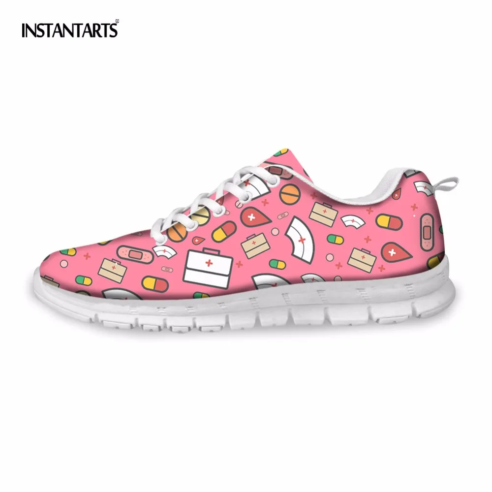 

INSTANTARTS Fashion Man Lace Up Mesh Flats Shoes Hot Game 3D Printing Sneakers for Boys Breathable Comfortable Footwear