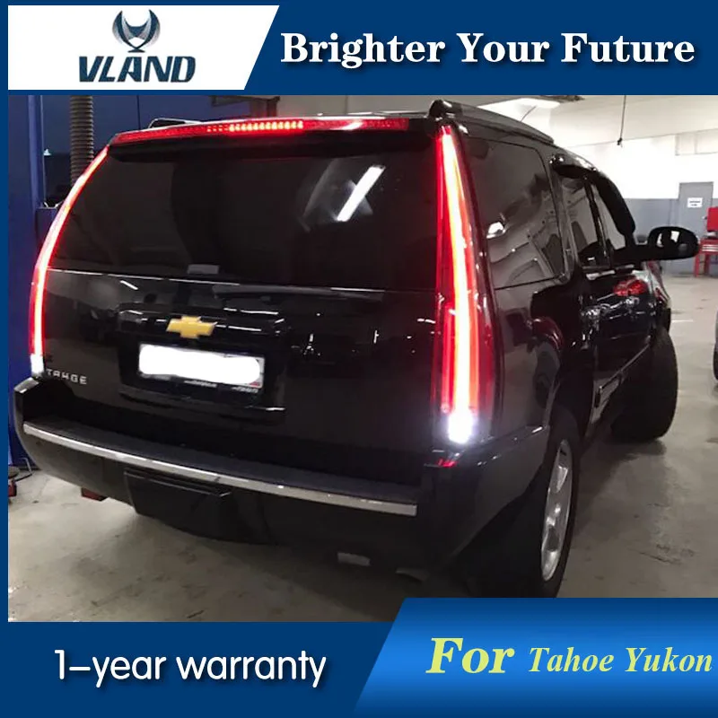 Светодиодный задний фонарь VLAND 2 шт. для Tahoe GMC Yukon Chevrolet Chevy Suburban 2007- задние фонари с желтым указателем поворота