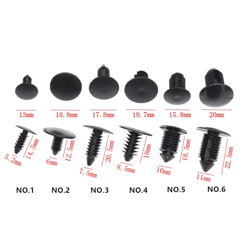 

60PCS Universal Mixed Roof Cover Ceiling Hood Trunk Decorative Plates Plastic Fasteners Clips For All Cars Barbed Rivet