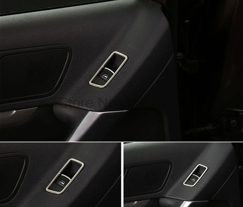 Подходит для Volkswagen VW Tiguan 2012 2013 матовый хром отделка подлокотника для межкомнатных дверей стеклоподъемник кнопка переключатель крышка рамка