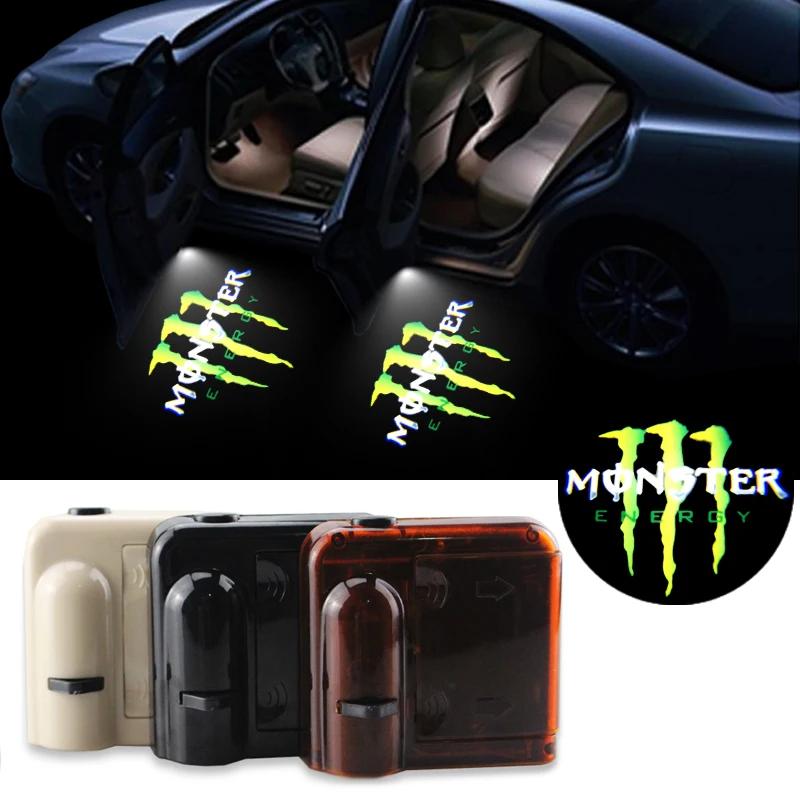 Wireless Car Projection Light LED Door Lights Ghost Shadow Light Logo For Monster Skull