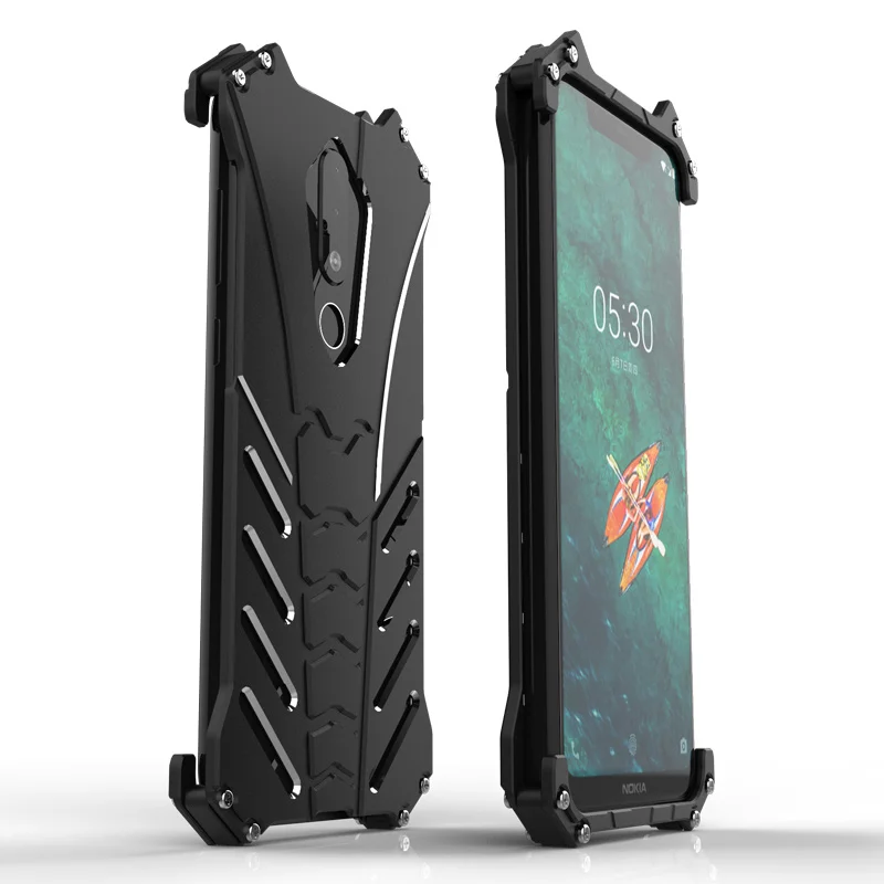 Металлический Алюминиевый Чехол Batman Element для Nokia 5 1 Plus тонкий жесткий Гибридный