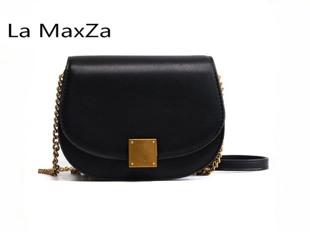 

2018 new semi-circle chain small square package saddle shoulder Messenger bag double bag