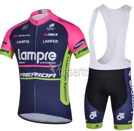 Jersey+pants Outdoor sport Quick Dry long Sleeve Merida Cycling  LAMPRE 