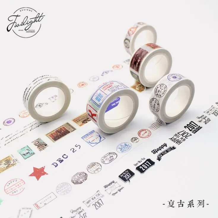 

Retro Style 10 Designs Decorative Washi Tape DIY Scrapbooking Masking Craft Tape School Office Supply Escolar Papelaria