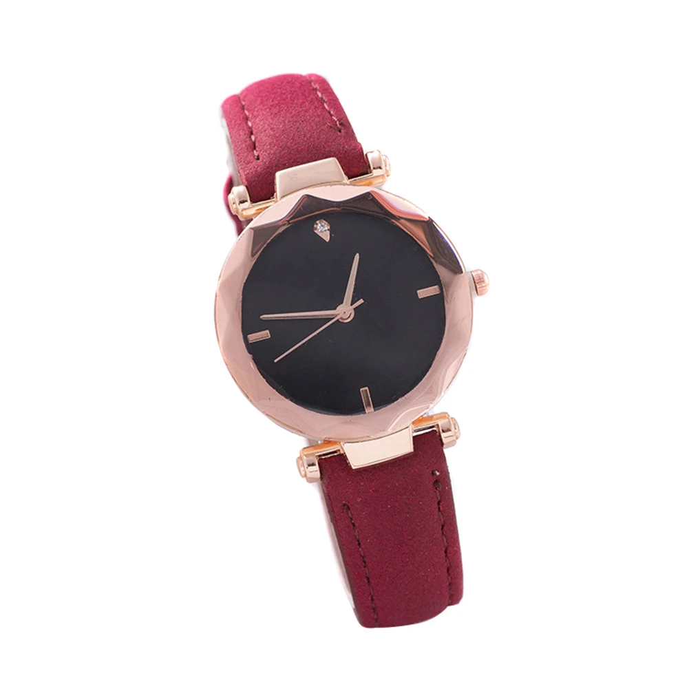

Women Casual Watch Round Dial Wrist Watch with Perforated Frosted Strap HSJ88