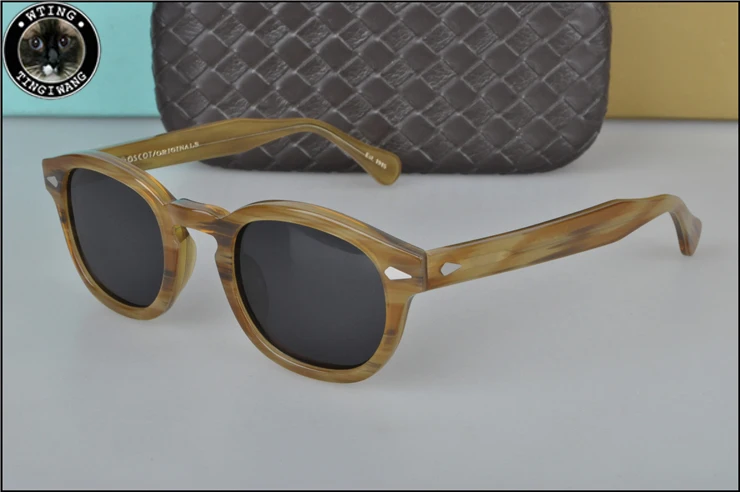 Круглые Солнцезащитные очки для мужчин и женщин, высокое качество, ацетат, Винтажные Солнцезащитные очки с поляризационными линзами, UV400, Ретро стиль