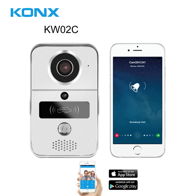 KONX Smart 720 P домашний Wi-Fi видео домофон дверной звонок Беспроводной разблокировать глазок Камера глазок дверного звонка 220 IOS Android