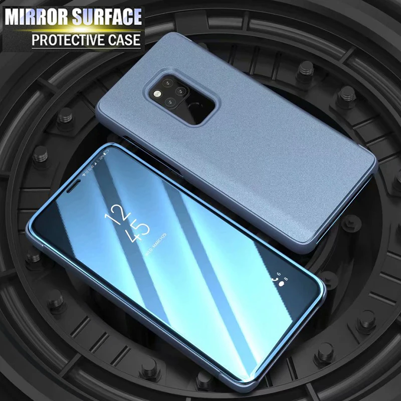 

Mirror View Case For Huawei P30 Pro Honor 8X Nova 4 Flip Leather Stand Cover For Huawei Mate 20 Lite Case Note 10 Enjoy 9 Plus