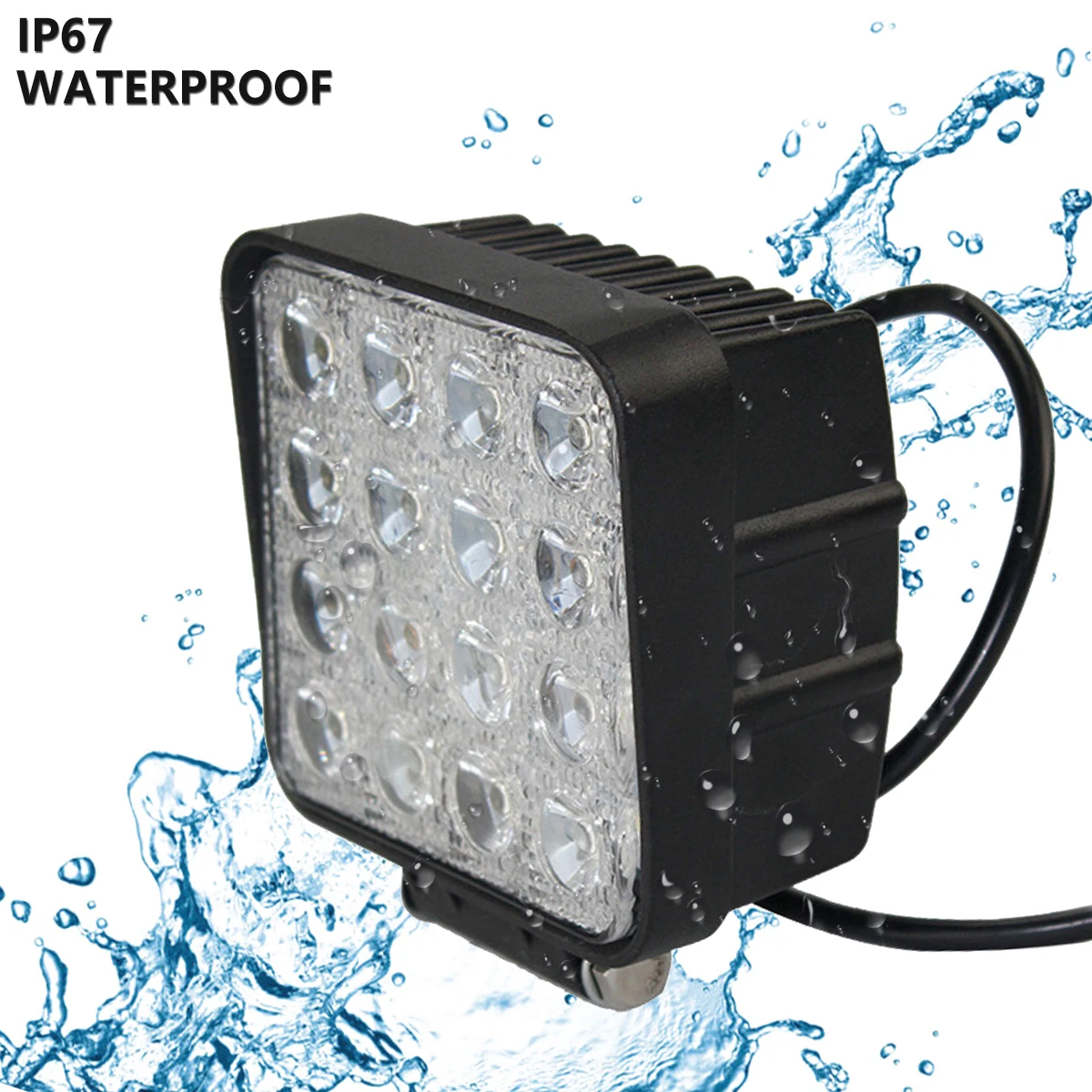 

48W Vehicel Headlights 16LEDs 6000K Cool White Light Bar 4*4 Vehicle Work Light LED Truck Pod Light for SUV,UTV,ATV z80