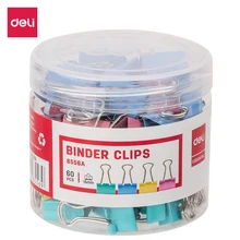 Deli E8556A Farbe Binder Clip 15mm 60PCS/ROHR Multicolor Papier clips Dokument Datei Binder schule büro liefert