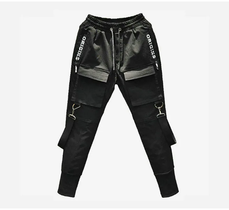 Новая мода уличная Джоггеры мужские черные шаровары мульти-карман хип-хоп мужские спортивные штаны Мужские штаны для бега