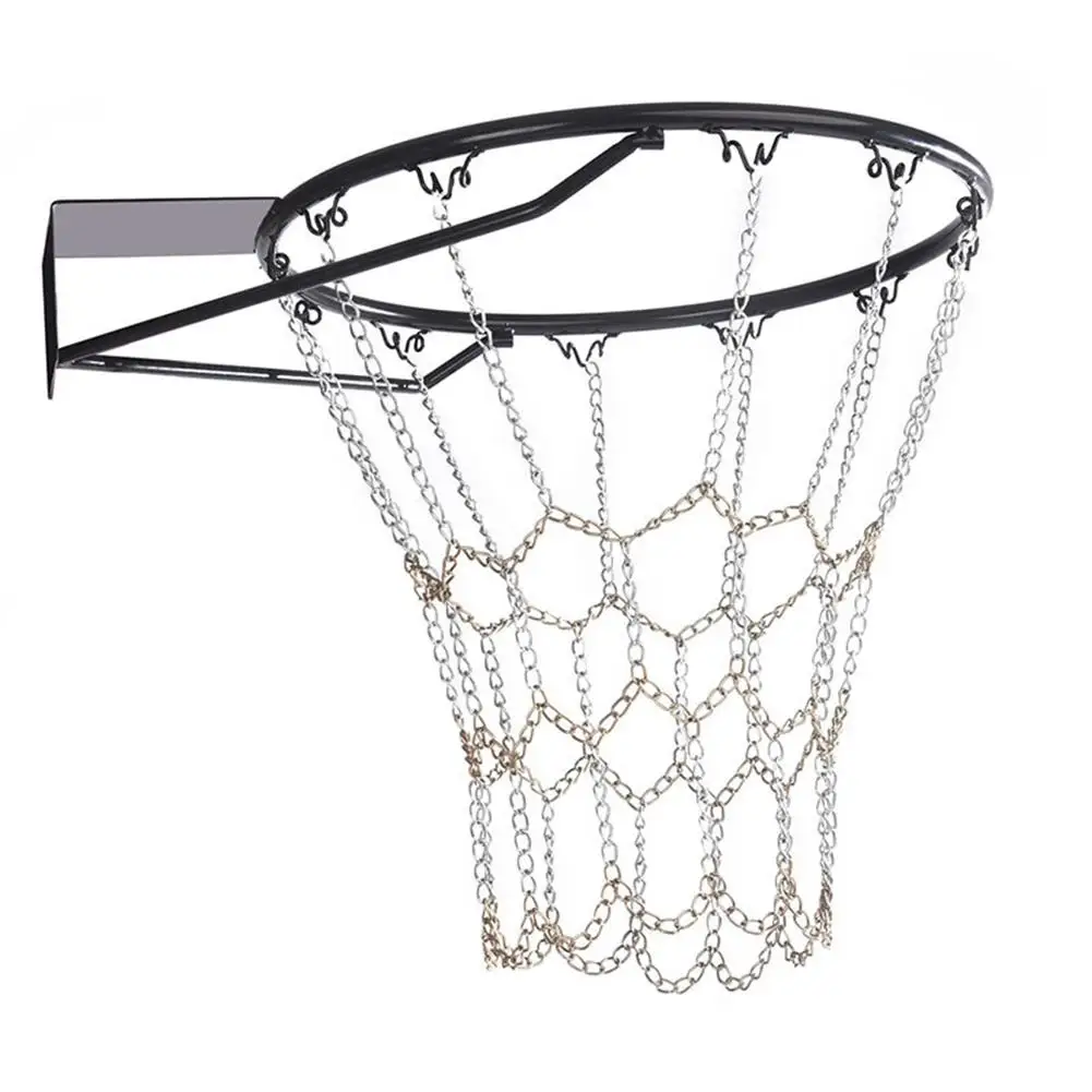 

Chain Two-Color Basket Net Basketball Tennis Bag Sports Heavy Duty Galvanized Steel Chain Basketball Goal Net Standard Hoop