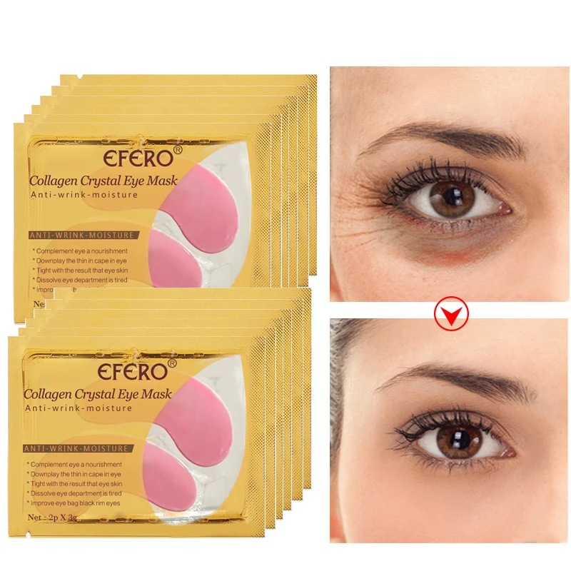 

EFERO Collagen Eye Mask Dark Circles Removal Cream Anti Age Anti Wrinkle Skin Care Gel Eye Patches Moisture Eye Pad 20pcs=10pack
