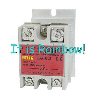 

Free Shipping Single Phase Solid State Relay HPR-40VA 40A 470-560Kohm 2W 24V-380V w Heat Sink