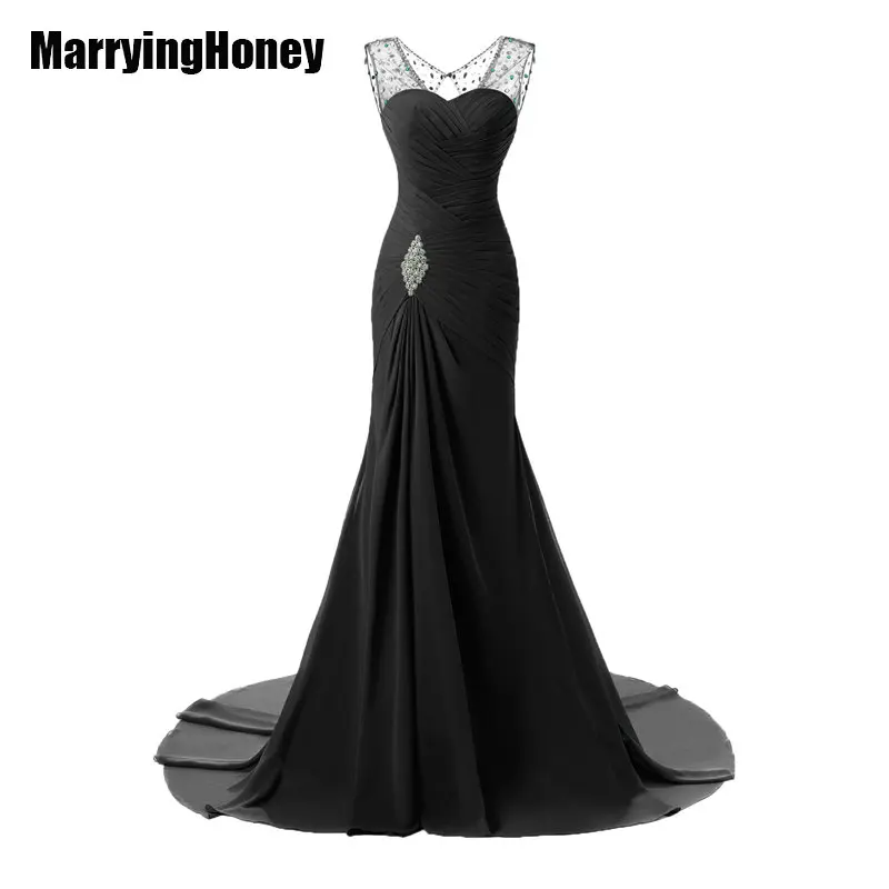 green blue pleated mermaid long evening dresses plus size vestidos de