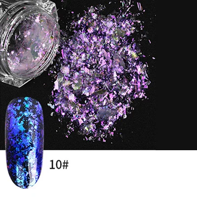2 мл пигмент для ногтей, порошок, Звездный лазер, блеск, хромированный порошок, зеркальный порошок для дизайна ногтей - Цвет: 10