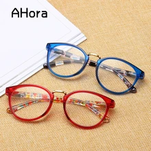 Ahora ретро овальные Цветочные очки для чтения для женщин, очки для пресбиопии, полимерные очки для пресбиопики с диоптрией+ 1.+ 4,0