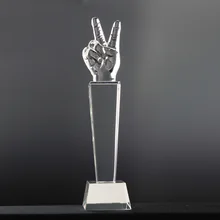 למעלה איכות מוסיקה שירה קול כוס מיקרופון גביע הפרס קריסטל שירה קרפט מזכרות עיצוב הבית 30 cm גובה עם תיבה(China)