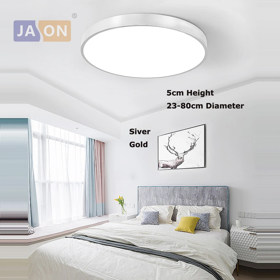  LED Modern Acryl Alloy Silver Round 5cm Super Thin LED Lamp.LED Light.Ceiling Lights.LED Ceiling Li - 32897020045