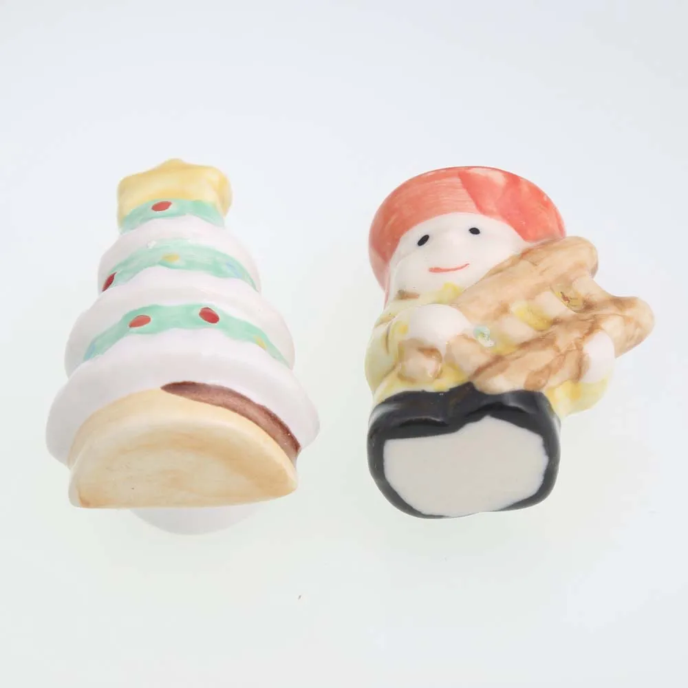 ceramic cartoon drawer knobs pulls Christmas Tree Dolls dresser