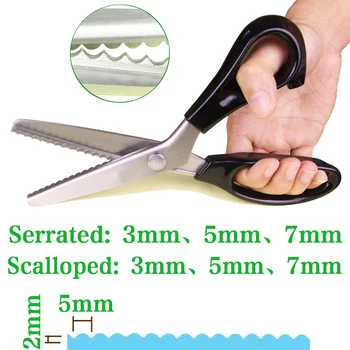 

23.5cm Zig Zag Sewing Cut Dressmaking Tailor Shear Pinking Scissor Leather Handicraft Textile Fabric Embroidery Scissors DIY