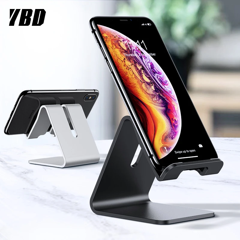 

YBD Aluminum Alloy Rotatable Phone Holder for iphone X for Samsung Tablet Holder Stand Mount Support Bracket Adjustable