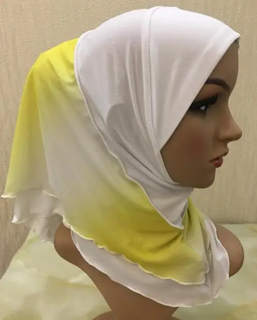 H1120 Красивая маленькая девочка хиджаб с еще один слой, последний небольшой мусульманский шарф, быстрая, смешанные конструкции