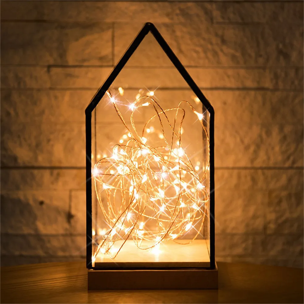 

New 2M 20LEDs Copper Silver Wire LED String lights Waterproof Holiday lighting For Fairy Christmas Tree Wedding Party Decoration