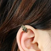Серьги-клипсы с когтями в готическом стиле с черепами и ручными костями, регулируемый размер, прекрасный подарок, Прямая, подарок, модное ювелирное изделие в стиле рок-панк