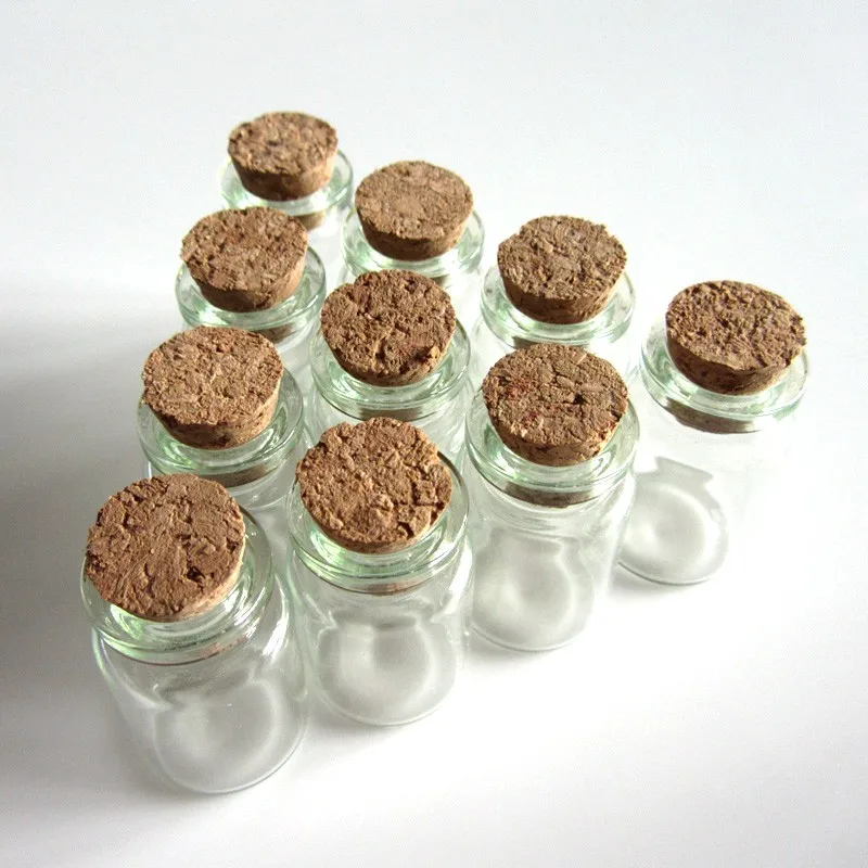 

10 Pcs 22x35mm 6ml Wish Bottles Tiny Small Empty Clear Cork Glass Bottles Vials For Wedding Holiday Decoration Christmas Gifts