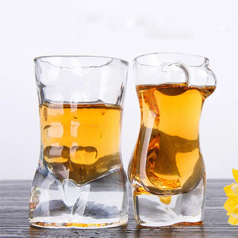 Бокал для вина с кристаллами Nude Art Beer glass Personality Bar Originality прозрачное стекло