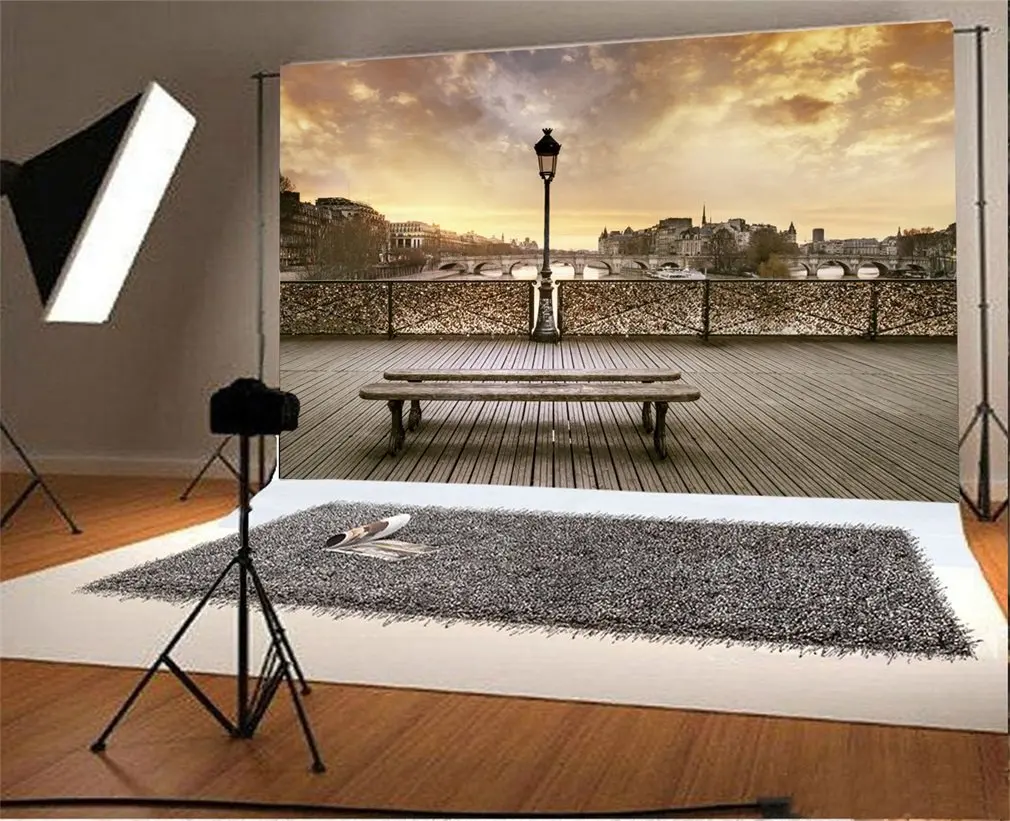 

Photography Backdrop Pont Des Arts Paris France Seaside City Landscape Landmark Photo Background Party