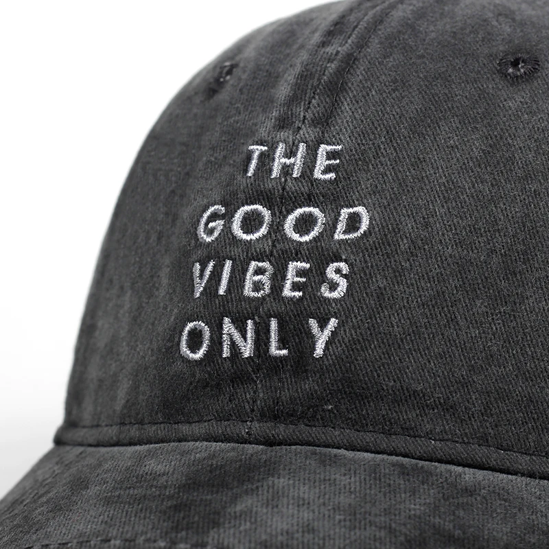 Мыть хлопок THE GOOD VIBES ONLY шляпа c вышивкой, для отца для Для мужчин Для женщин в стиле хип-хоп Snapback Кепки s папа Кепки бейсбольная кепка Bone Гаррос