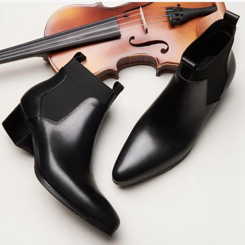 Do Genuíno Homem Chegada Pontas De Ankle Equitação Cowboy Homens Casamento Sapatos Dos Designer Nova Ss280 Boots Preto Dedo Pé Salto Chelsea Couro Alto EEqwr78