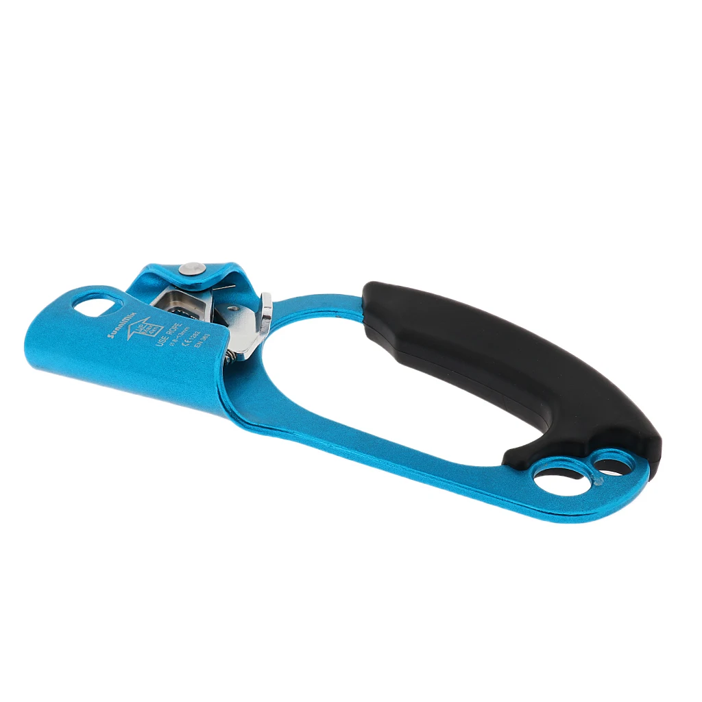 Tree Rock Climbing Hand Ascender Riser 8-13mm Rope Clamp Black Left Hand for Mountaineer Rescue Survival Camping Hiking Access