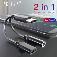 Адаптер для наушников ACCEZZ usb type C до 3,5 мм для samsung S10 Plus Xiaomi Mi9 huawei, зарядный музыкальный кабель USBC