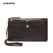 Men’s leather wallets wholesale Europe and the United States trend, the first layer of leather zipper, hand bag