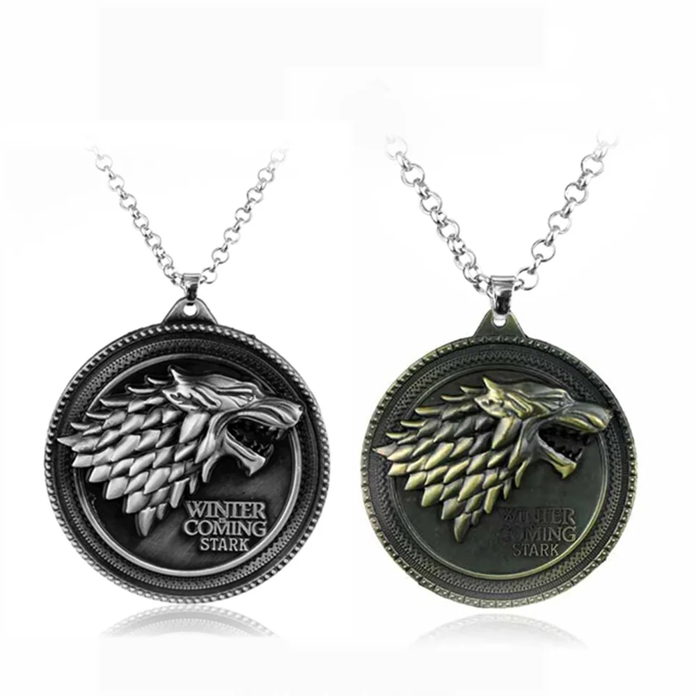 RJ Game of Thrones Necklaces House Stark Lion Wolf Dragon Deer Logo Pendant A Song Of Ice And Fire Targaryen Dragon Keyring Gift RJ Game of Thrones Necklaces House Stark Lion Wolf Dragon Deer Logo Pendant A Song Of Ice And Fire Targaryen Dragon Keyring Gift