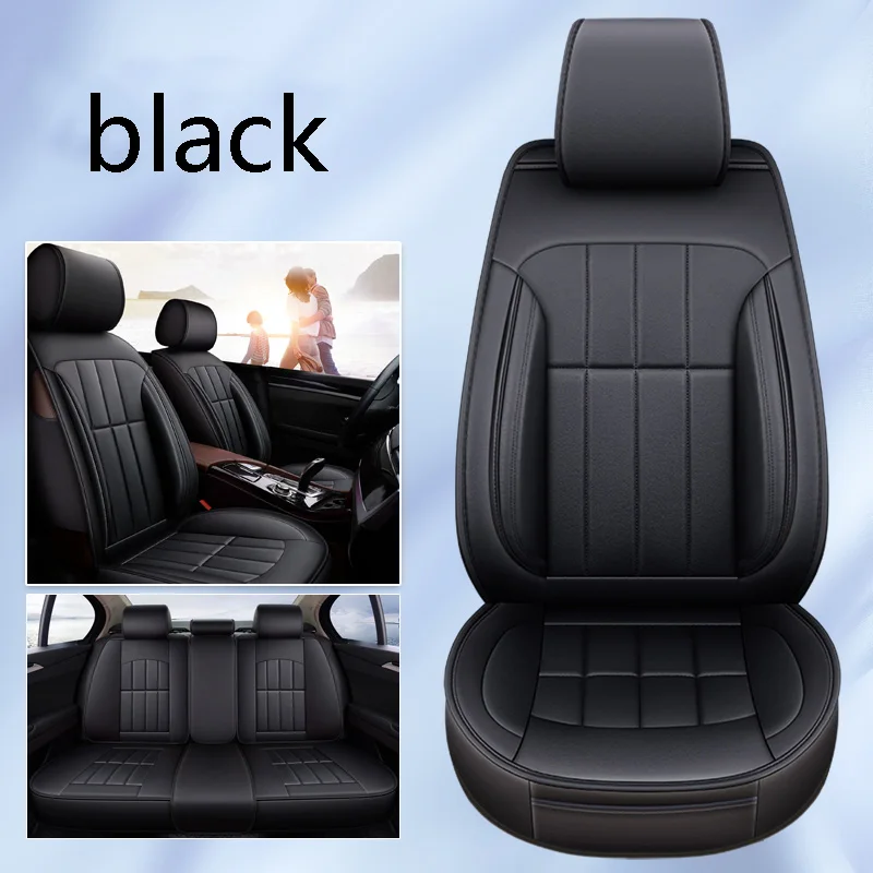 Высокое качество кожаные автомобильные чехлы для сидений автомобиля Подушка интерьерные аксессуары для citroen berlingo c elysee c2 c3 c4 picasso pallas c4l - Название цвета: black