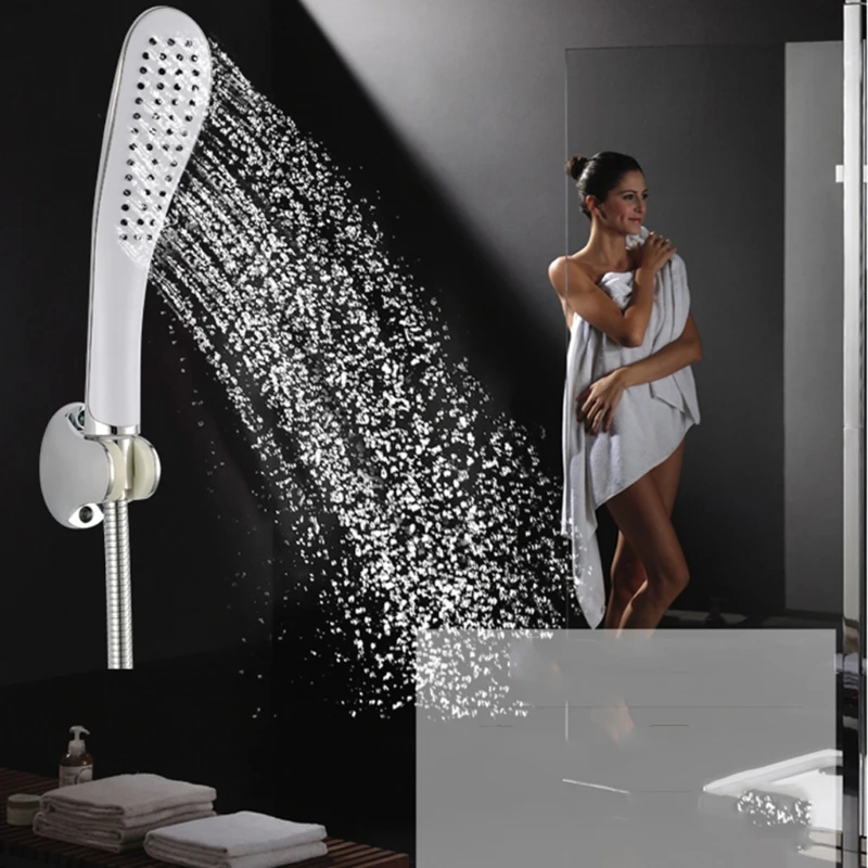 

NoEnName_Null Handheld shower head Cambered design elegant abs shower nozzle New type chrome rainfall head 25cm showerhead