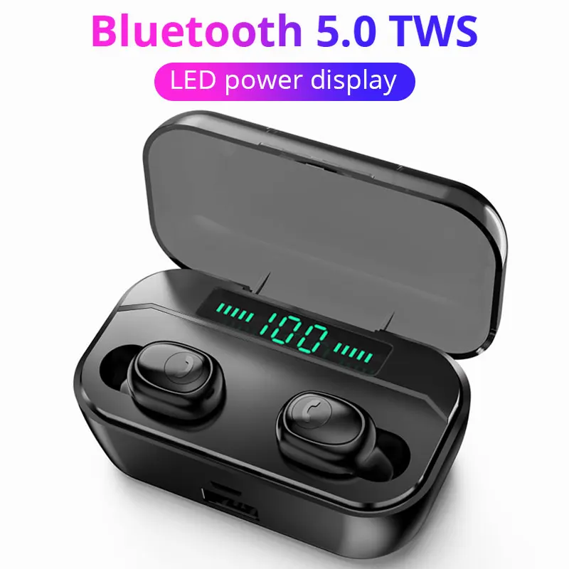 Baratos Auriculares inalámbricos deportivos TWS Bluetooth 5,0 auriculares 3500mAh soporte de carga para Samsung a50 s8 iPhone 7 Plus umideli mi9