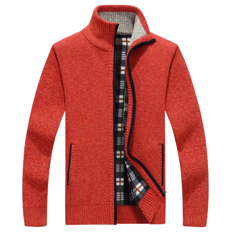 Autumn Winter Mens Jacket Slim Casual Cardigan Sweater Jacket Men Stand  Collar Zipper Long Sleeved Sweaters Mens Tops Coat – the best products in  the Joom Geek online store