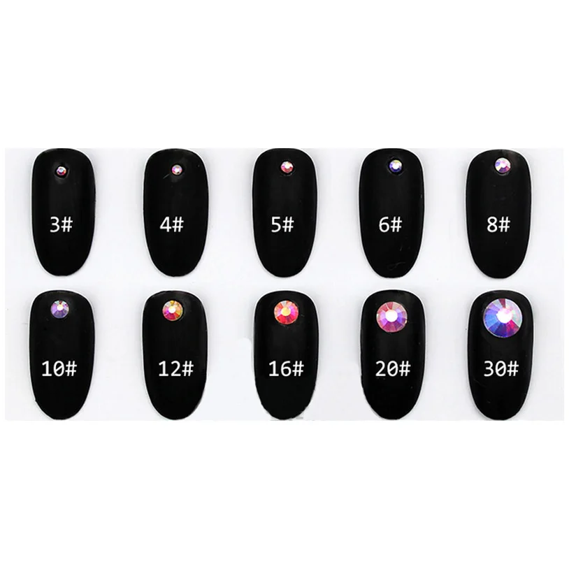 سوبر بريق SS3-SS30 1440 قطع كريستال AB شقة عودة مسمار حجر الراين 3D غير الإصلاح مسمار الفن الديكور الزجاج مانيكير اكسسوارات