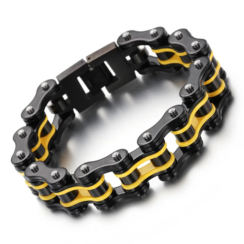 

New jewelry wholesale multi - color inter - phase chain chain bracelet titanium steel men 's bracelet