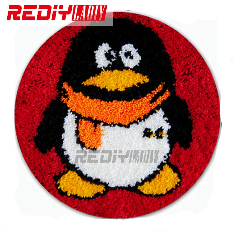 

DIY Carpet Rug R Penguin Latch Hook Rug Kit Crocheting Tapestry Sofa Decor Cushion Set for Embroidery Unfinished Floor Mat