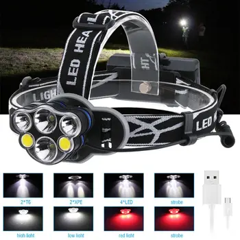 

6-LED Super Bright Headlamp Adjustable Waterproof Head Torch Outdoor Camping Flashlight
