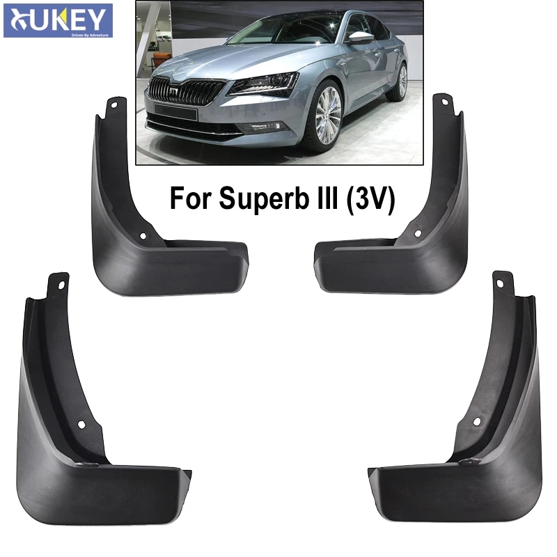 

Set Molded Car Mud Flaps For Skoda Superb III 3V 2016-2018 Mudflaps Splash Guards Mud Flap Mudguards Fender Front Rear Styling