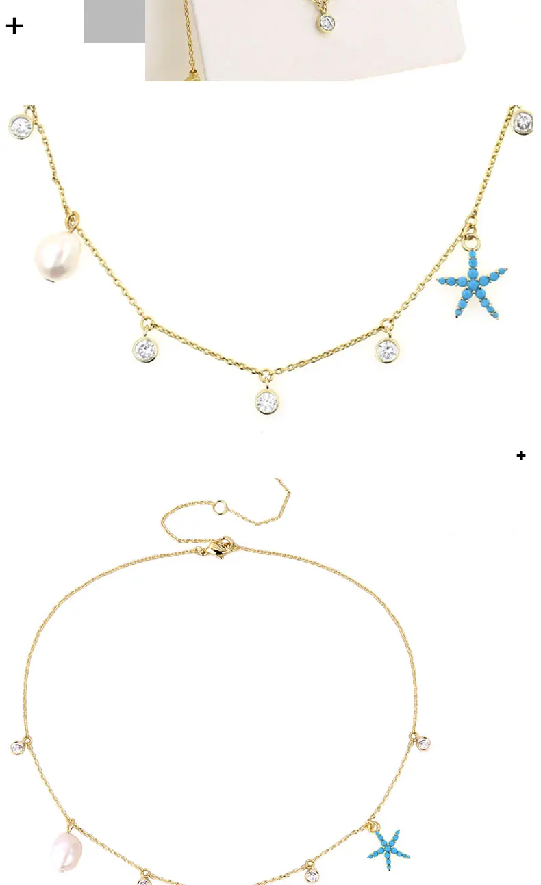 Hongye, барокко, жемчужное ожерелье, ювелирное изделие, свежее лето, Дамская Морская звезда, подвеска, ожерелье, 14 к, Золотая цепочка, модное женское ювелирное изделие