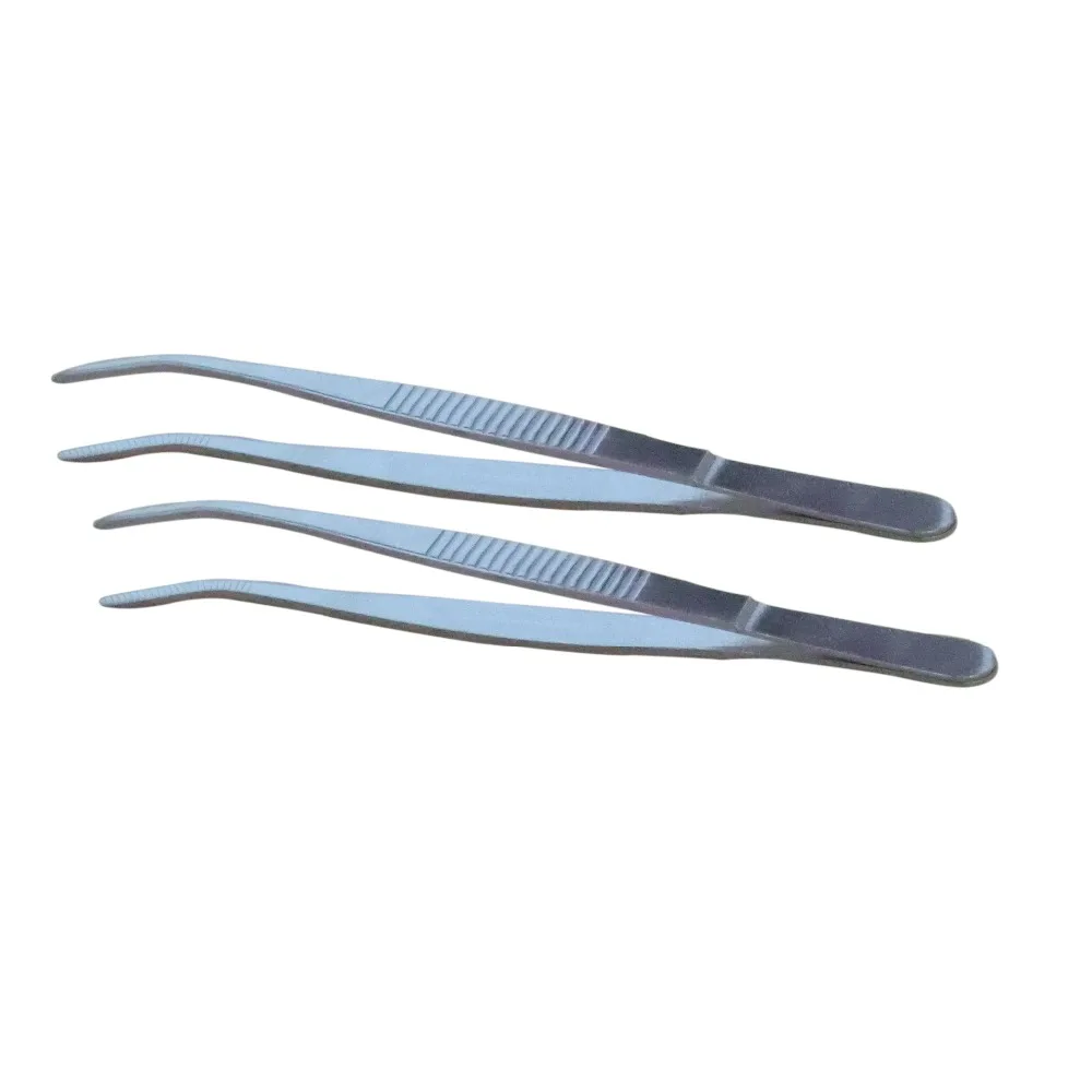 5Pcs Surgical Instrument Mouth Probe Plier Tweezers Curved Forceps